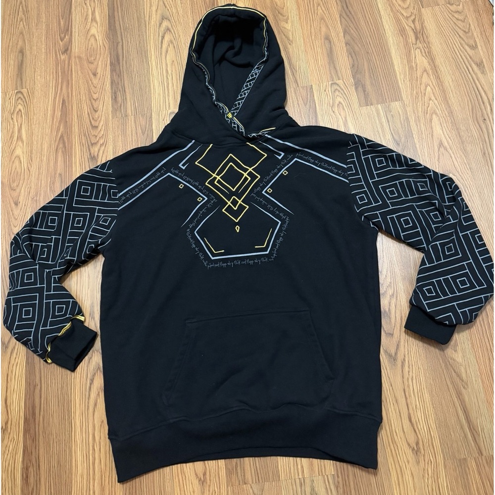 Nerdforge Hoodie Mens Large Cryptic Gold 2.0 Embroidered Double Sided